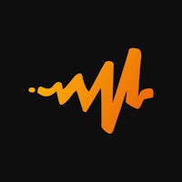 a logo with an orange heartbeat on a black background
